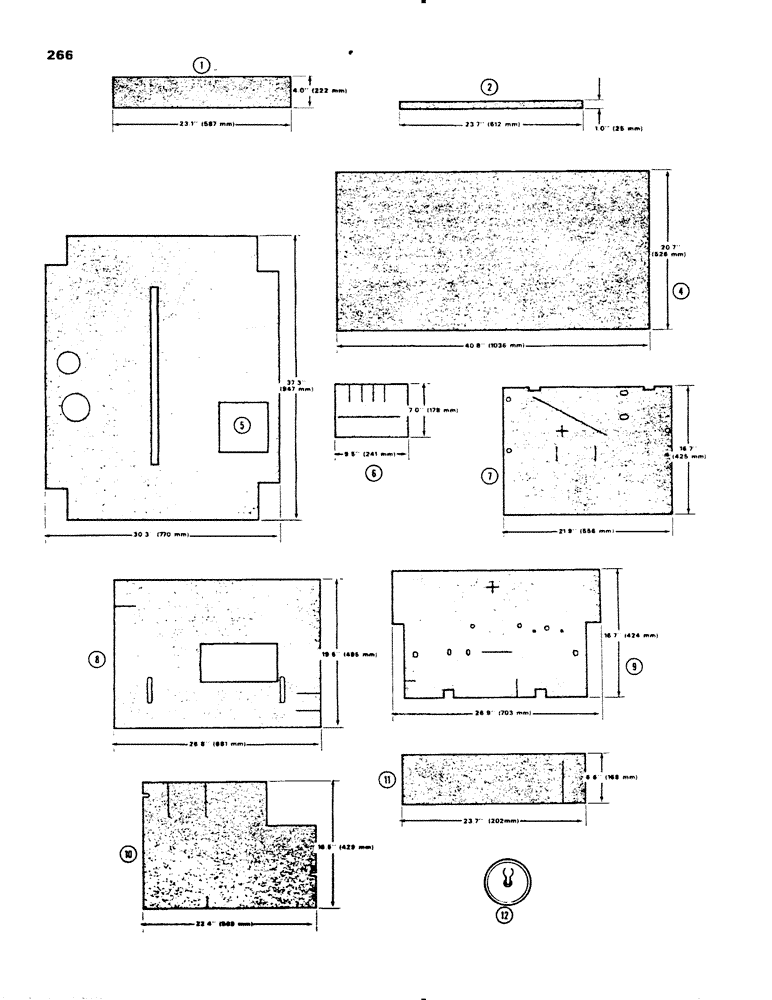 Схема запчастей Case 450B - (266) - NOISE REDUCTION PADS (05) - UPPERSTRUCTURE CHASSIS