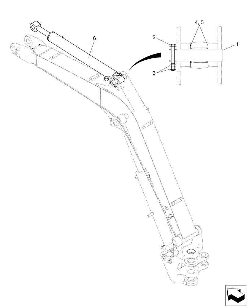 Схема запчастей Case CX50B - (03-005[01]) - CYLINDER INSTAL, ARM (35) - HYDRAULIC SYSTEMS