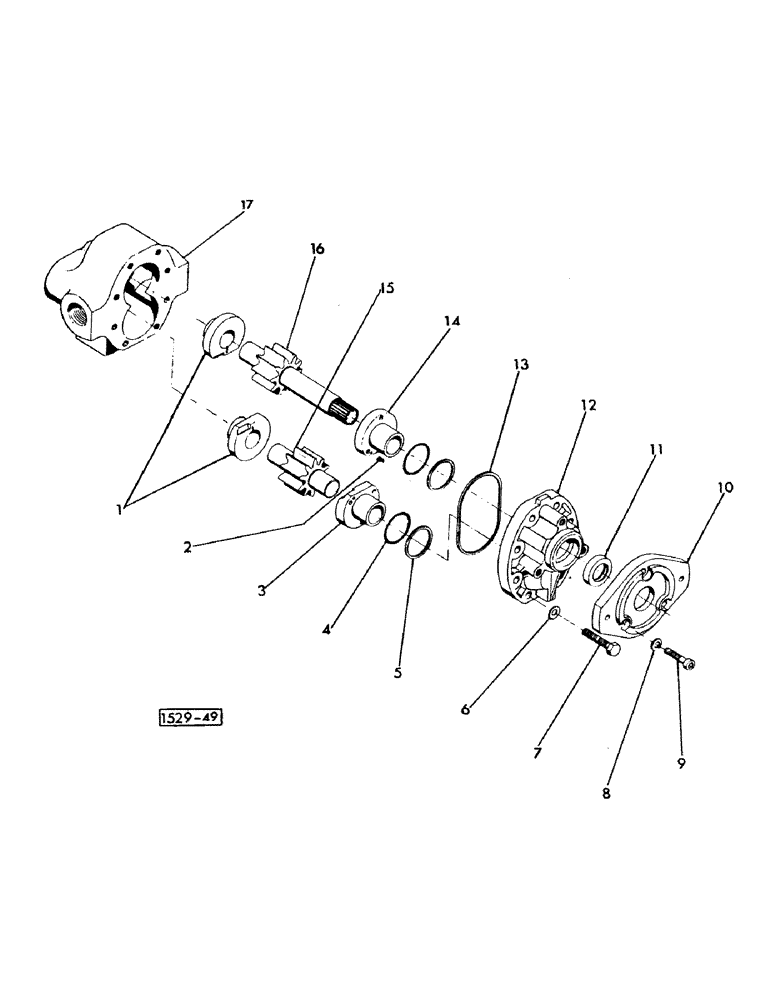 Схема запчастей Case 1529 - (042) - HYDRAULIC PUMP 3755879 