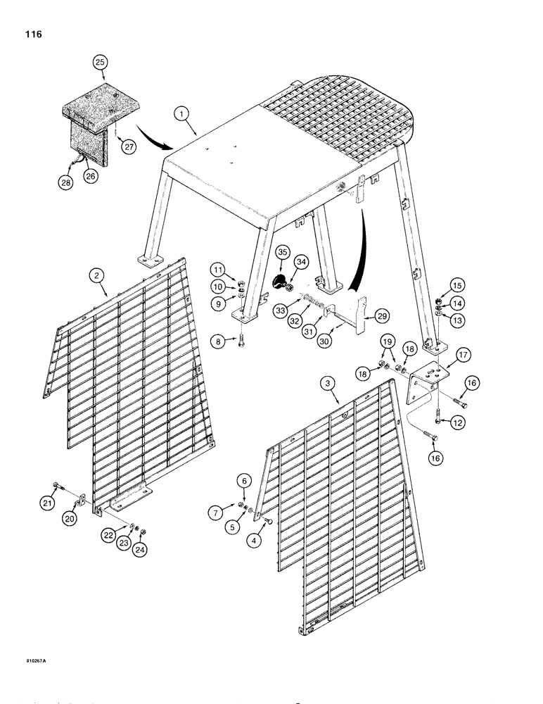 Схема запчастей Case 1816C - (116) - ROPS CANOPY (09) - CHASSIS/ATTACHMENTS