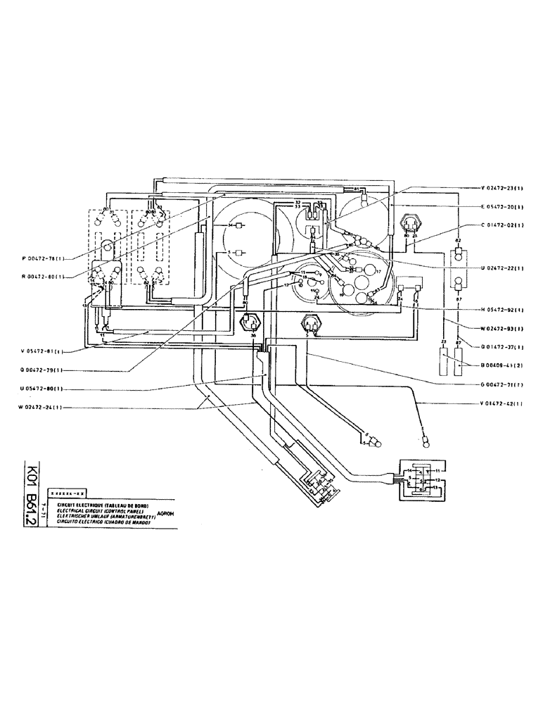 Схема запчастей Case TC45 - (076) - ELECTRICAL CIRCUIT (CONTROL PANEL) 