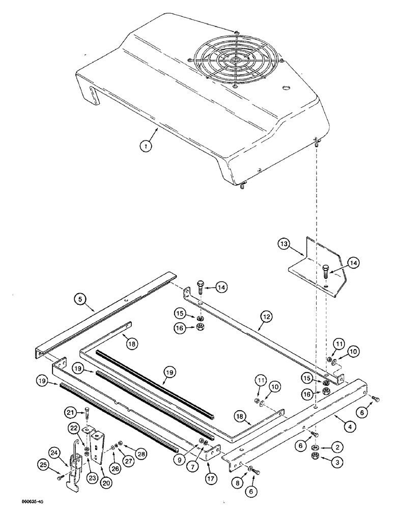Схема запчастей Case W36 - (9-548) - AIR CONDITIONING CONDENSER AND MOUNTING, P.I.N. 9161226 AND AFTER (09) - CHASSIS