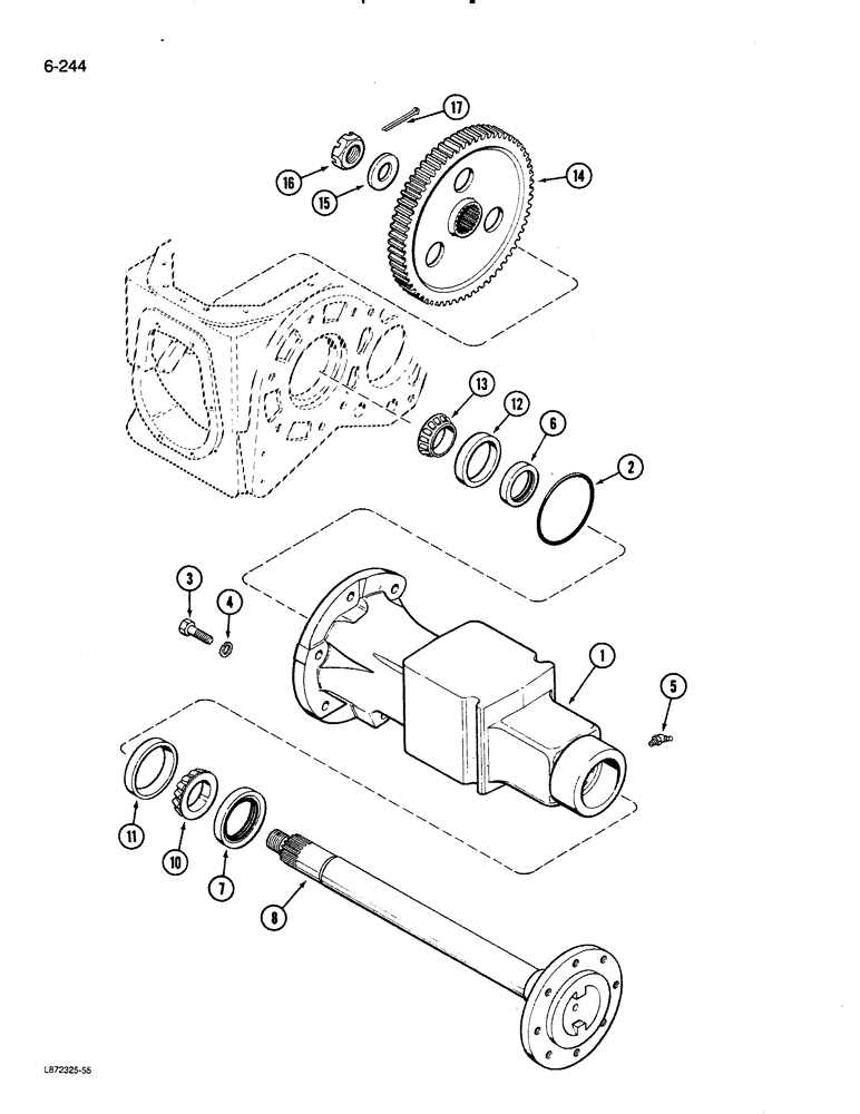 Схема запчастей Case 580K - (06-244) - TRANSAXLE REAR AXLE (06) - POWER TRAIN