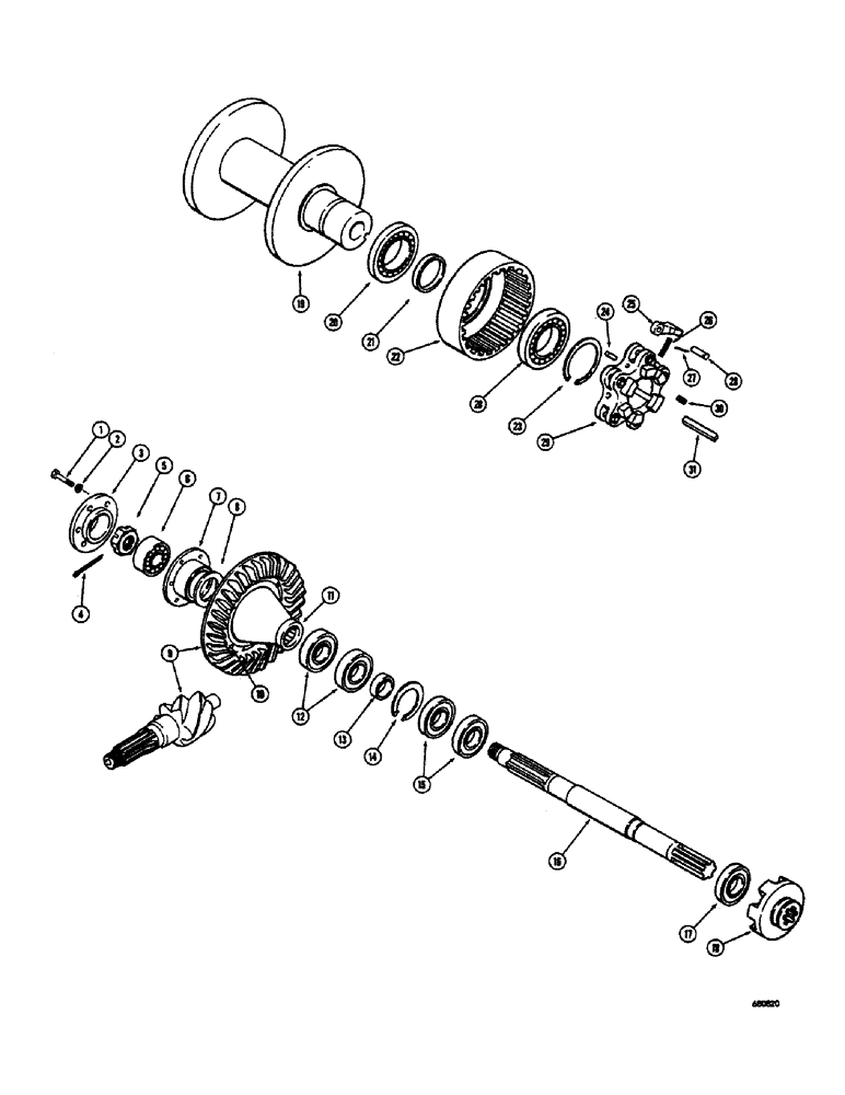 Схема запчастей Case 300 - (144) - CABLE SPOOL AND MAIN DRIVE SHAFT, HOLT WINCH (18) - ATTACHMENT ACCESSORIES