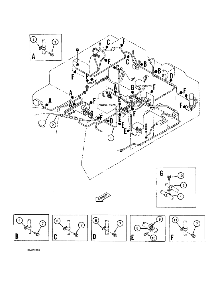 Схема запчастей Case 9040B - (4-14) - MAIN ELECTRICAL SYSTEM CLAMPING, PRIOR TO P.I.N. DAC04#2001 (04) - ELECTRICAL SYSTEMS