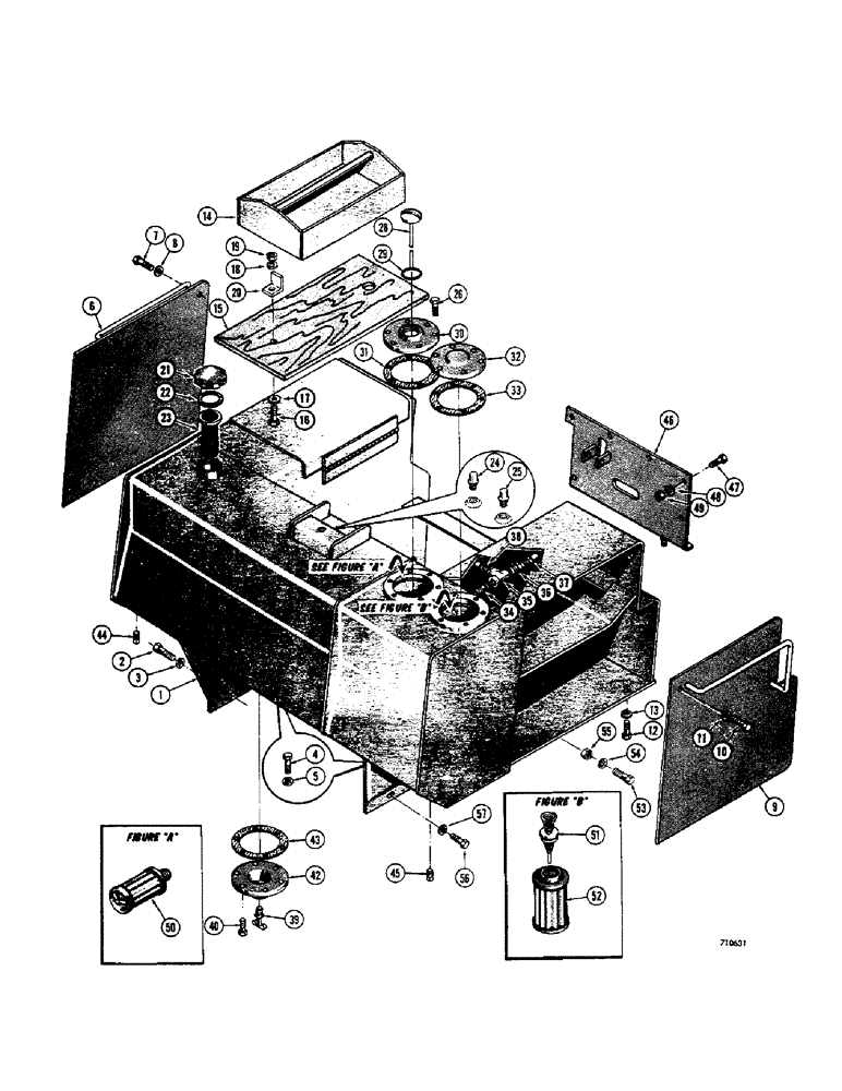 Схема запчастей Case 1150 - (128) - SEAT AND TANK (05) - UPPERSTRUCTURE CHASSIS