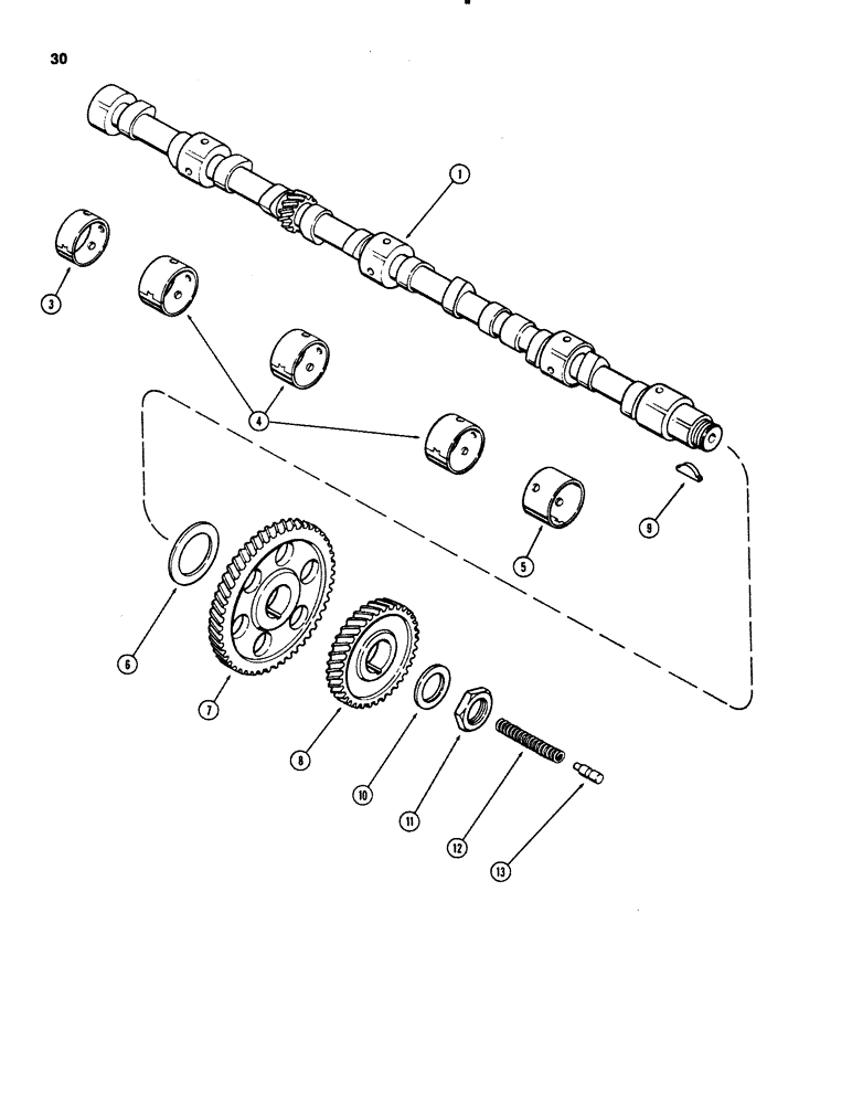 Схема запчастей Case 1150C - (030) - CAMSHAFT, 451BD DIESEL ENGINE (02) - ENGINE