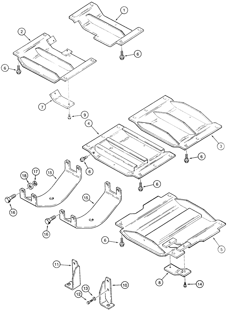 Схема запчастей Case 855E - (9-028) - UNDERCARRIAGE GUARDS (09) - CHASSIS/ATTACHMENTS