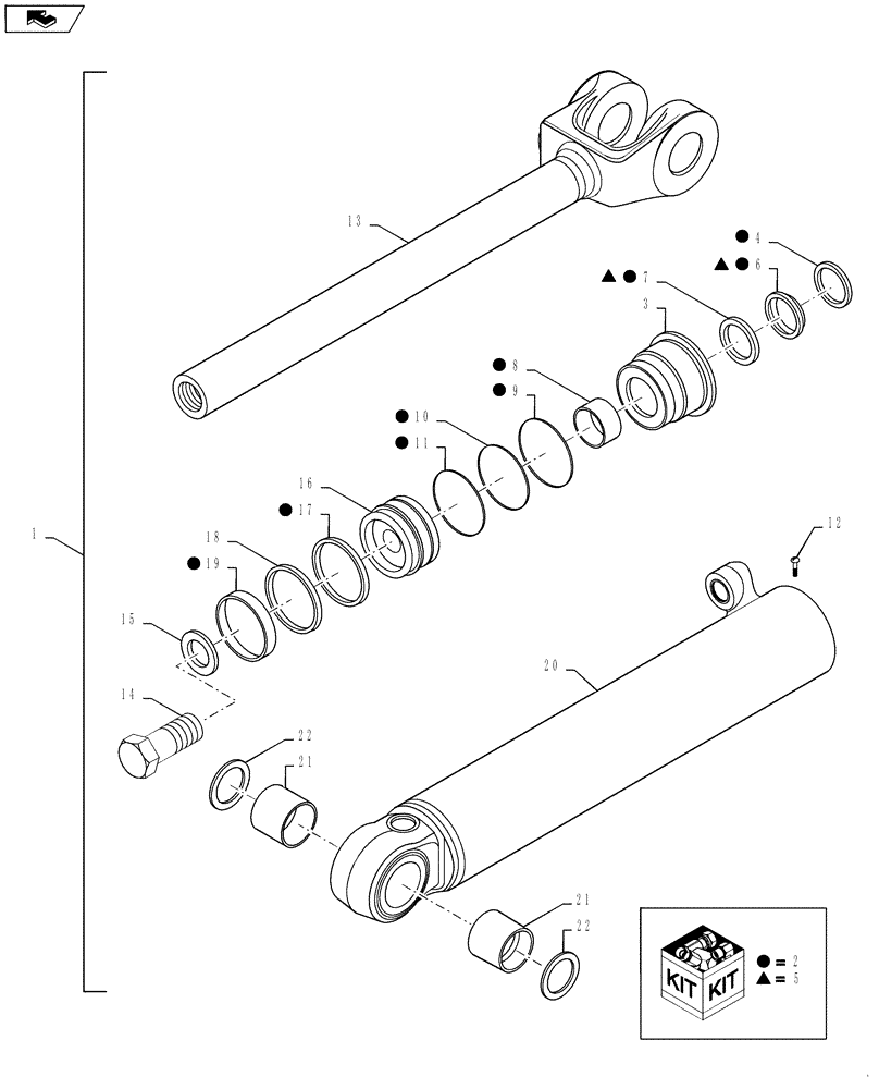 Схема запчастей Case 621F - (39.100.10 [02]) - LIFT CYLINDER ASSEMBLY, XT/TC (39) - FRAMES AND BALLASTING