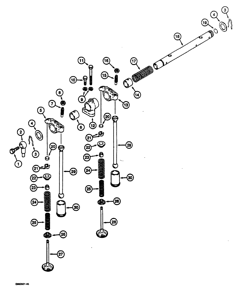 Схема запчастей Case CASE - (2-24) - VALVE MECHANISM (02) - ENGINE