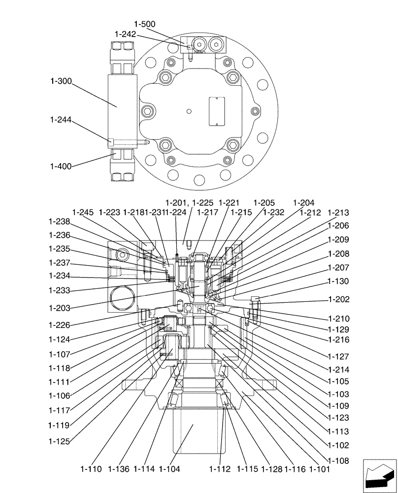 Схема запчастей Case CX50B - (01-022[02]) - MOTOR INSTAL, SWING (35) - HYDRAULIC SYSTEMS