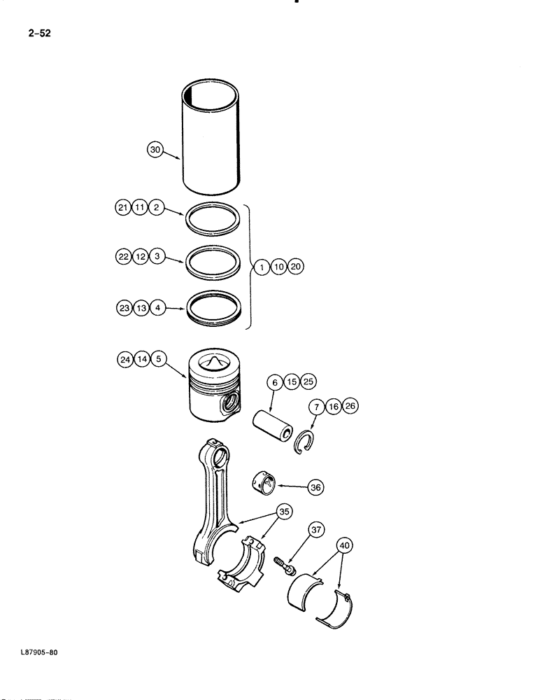 Схема запчастей Case 888 - (2-052) - PISTONS (02) - ENGINE