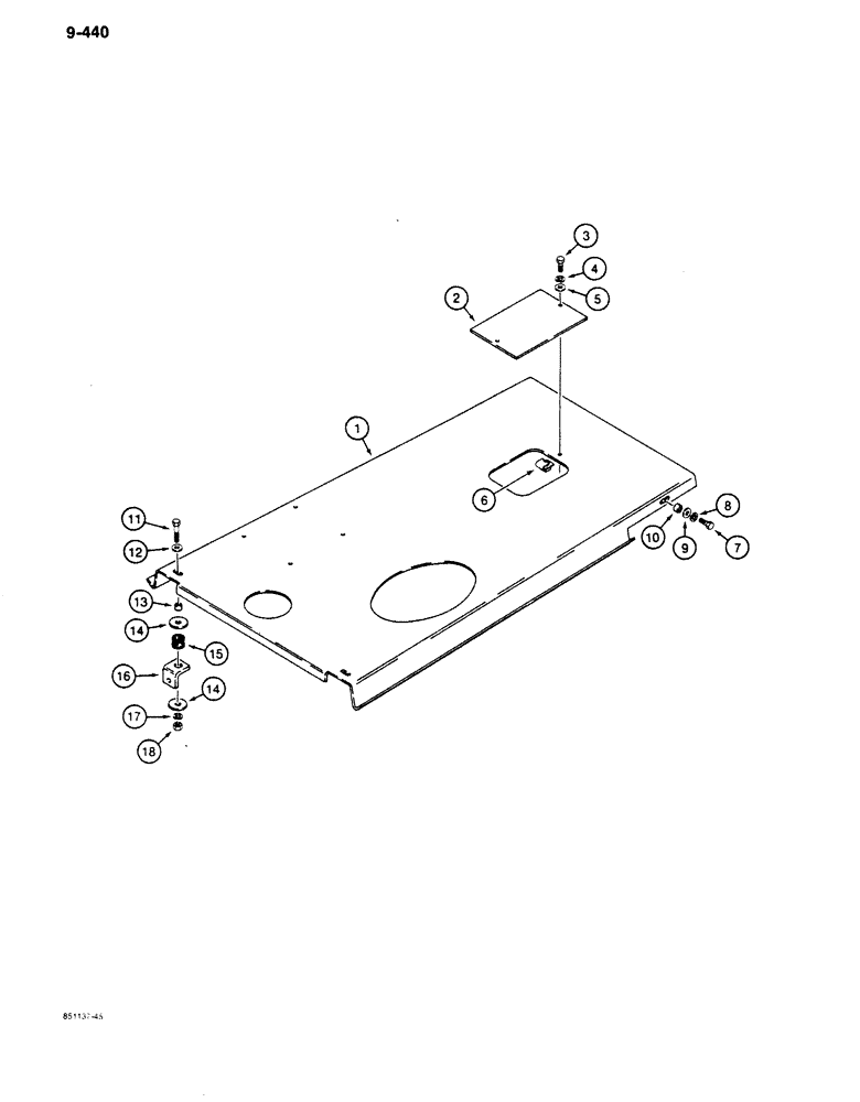 Схема запчастей Case 680K - (9-440) - HOOD (09) - CHASSIS/ATTACHMENTS