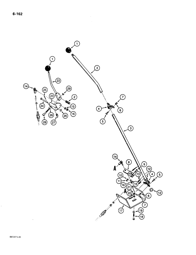Схема запчастей Case W36 - (6-162) - TRANSMISSION CONTROLS (06) - POWER TRAIN