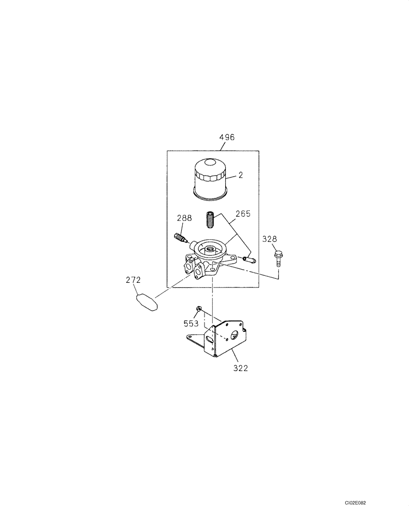 Схема запчастей Case CX75SR - (02-23) - OIL FILTER (02) - ENGINE