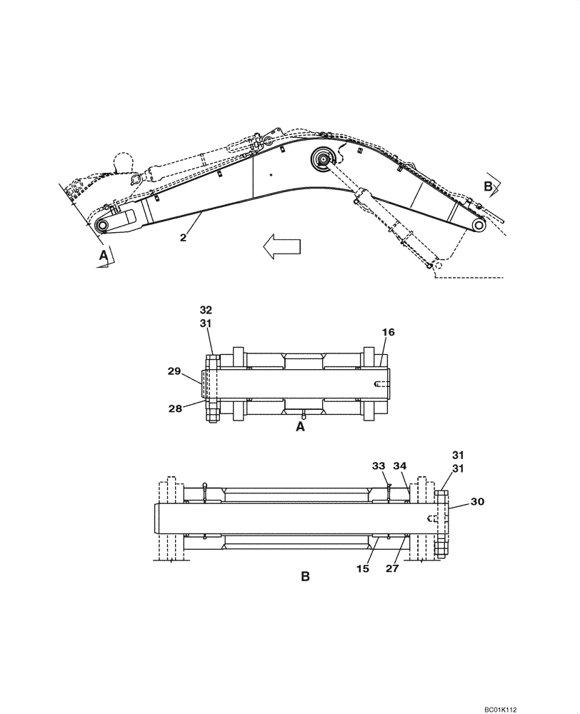 Схема запчастей Case CX800 - (09-45) - BOOM (09) - CHASSIS