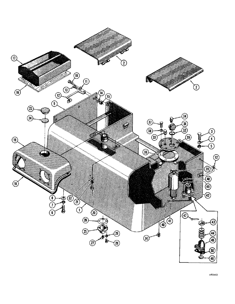 Схема запчастей Case 1000D - (196) - SEAT AND TANK (05) - UPPERSTRUCTURE CHASSIS