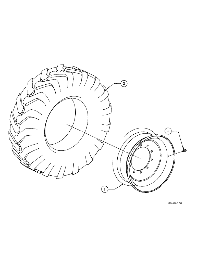 Схема запчастей Case 686G - (6-50) - WHEEL AND TIRE (06) - POWER TRAIN
