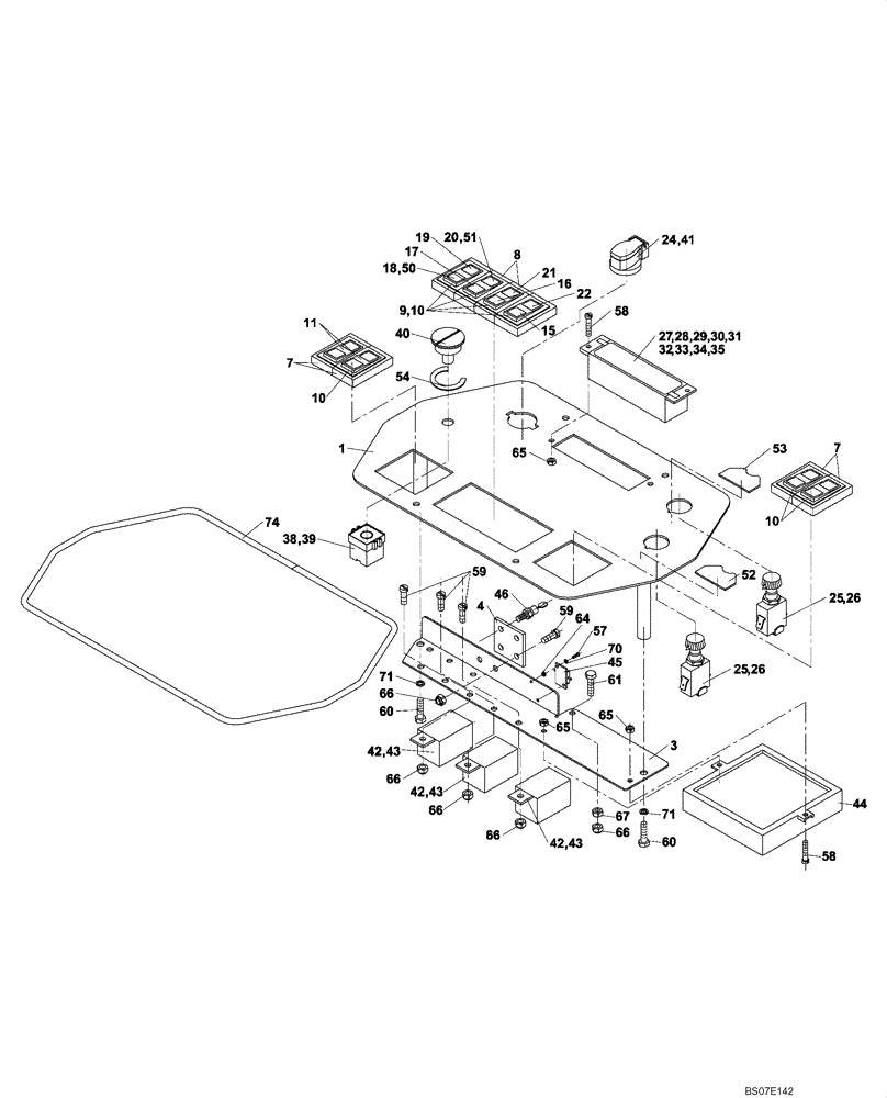 Схема запчастей Case DV202 - (04-403-1/124[01]) - INSTRUMENT PANEL (GROUP 403-1/124) (04) - ELECTRICAL SYSTEMS
