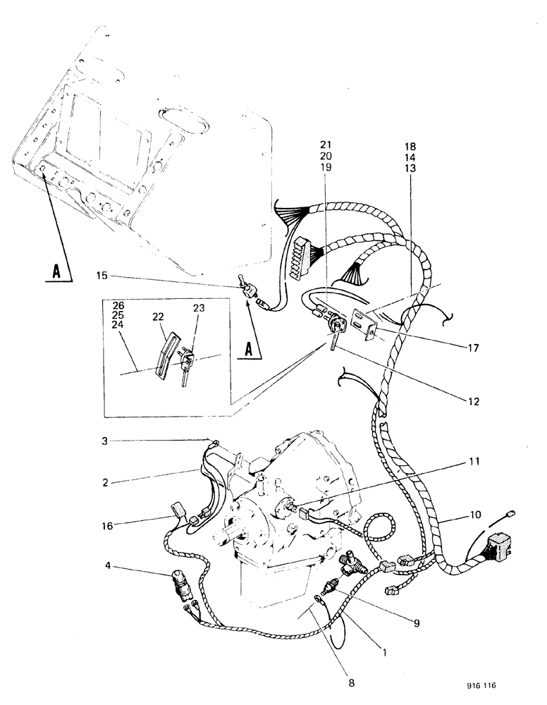 Схема запчастей Case 580F - (042) - ELECTRICAL CIRCUITS AND CONNECTIONS, UP TO 3.736.447 (55) - ELECTRICAL SYSTEMS