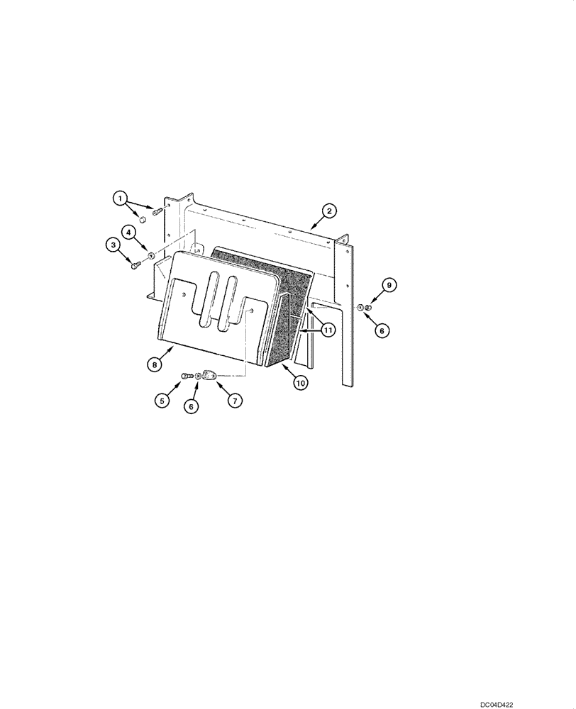 Схема запчастей Case 865 - (09.39[00]) - CAB - REAR UPHOLSTERY (09) - CHASSIS