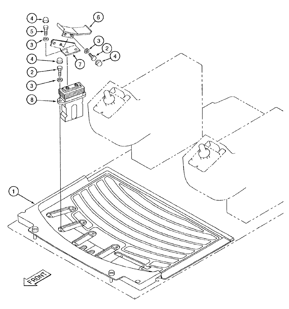 Схема запчастей Case 9050B - (9-078) - AUXILIARY HYDRAULIC CONTROLS, PEDAL AND FLOORMAT (09) - CHASSIS/ATTACHMENTS