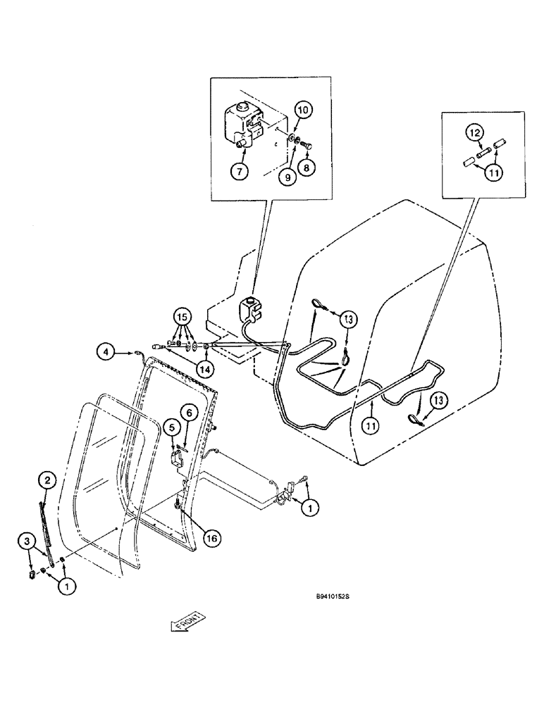 Схема запчастей Case 9040B - (4-40) - WINDSHIELD WIPER AND WASHER (04) - ELECTRICAL SYSTEMS