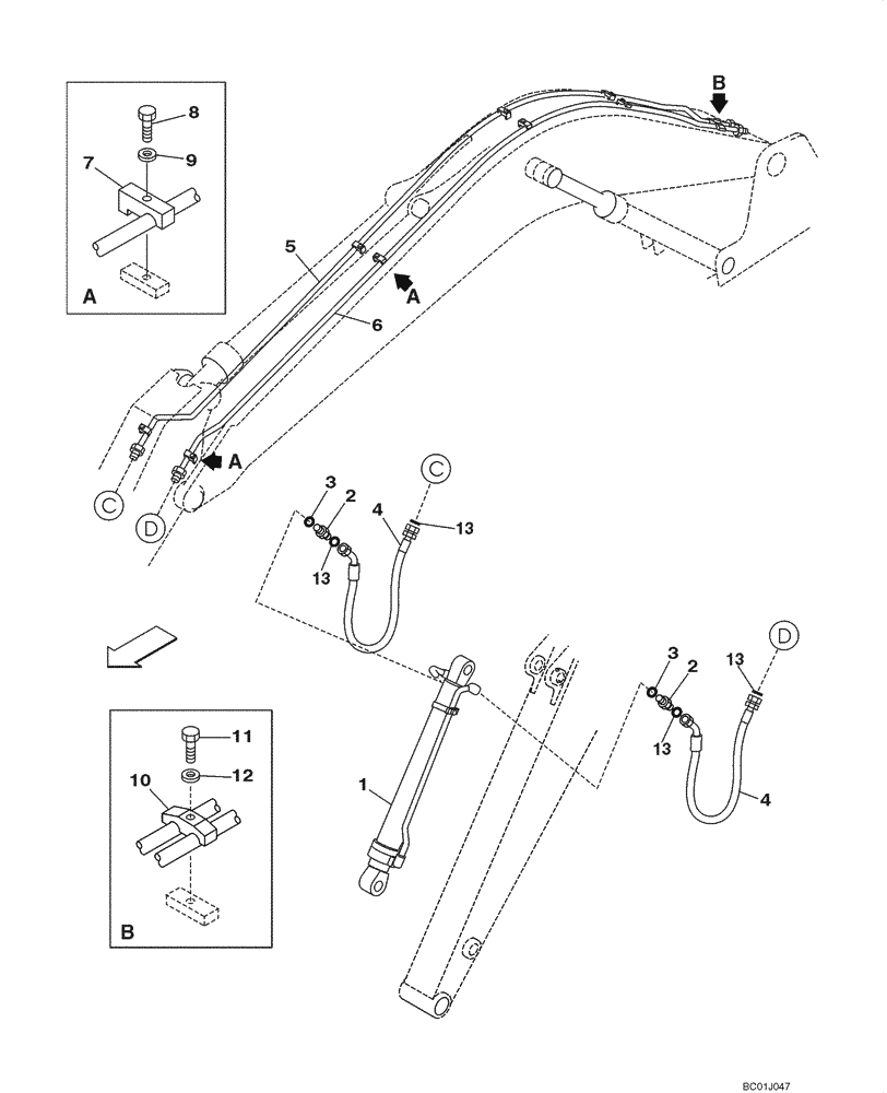 Схема запчастей Case CX290 - (08-17) - HYDRAULICS - BUCKET (08) - HYDRAULICS