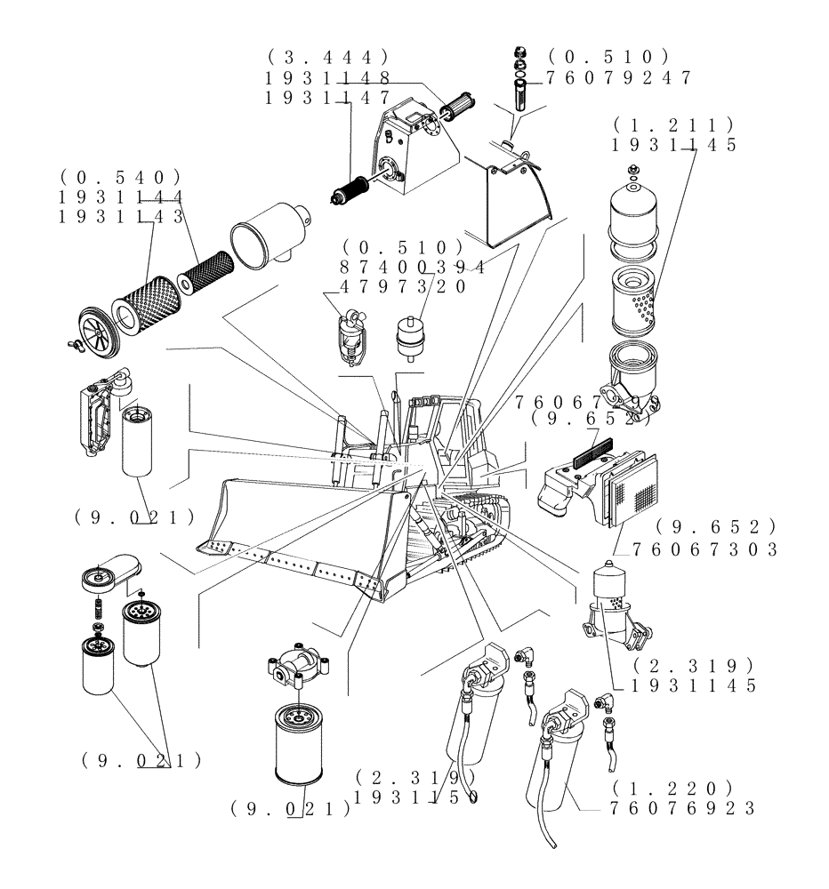Схема запчастей Case 1850K LT - (0.0 - FILTERS[0]) - MAINTENANCE PARTS (00) - GENERAL