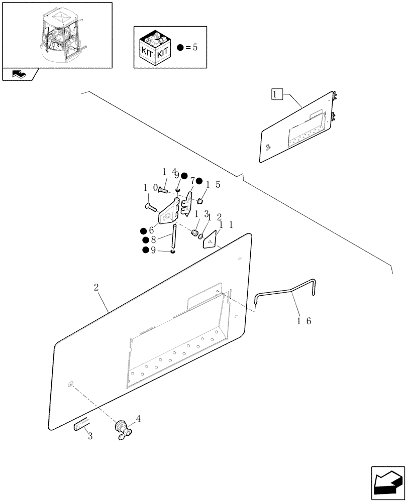 Схема запчастей Case 21E - (439[18]) - RIGHT SIDE DOOR (10) - OPERATORS PLATFORM