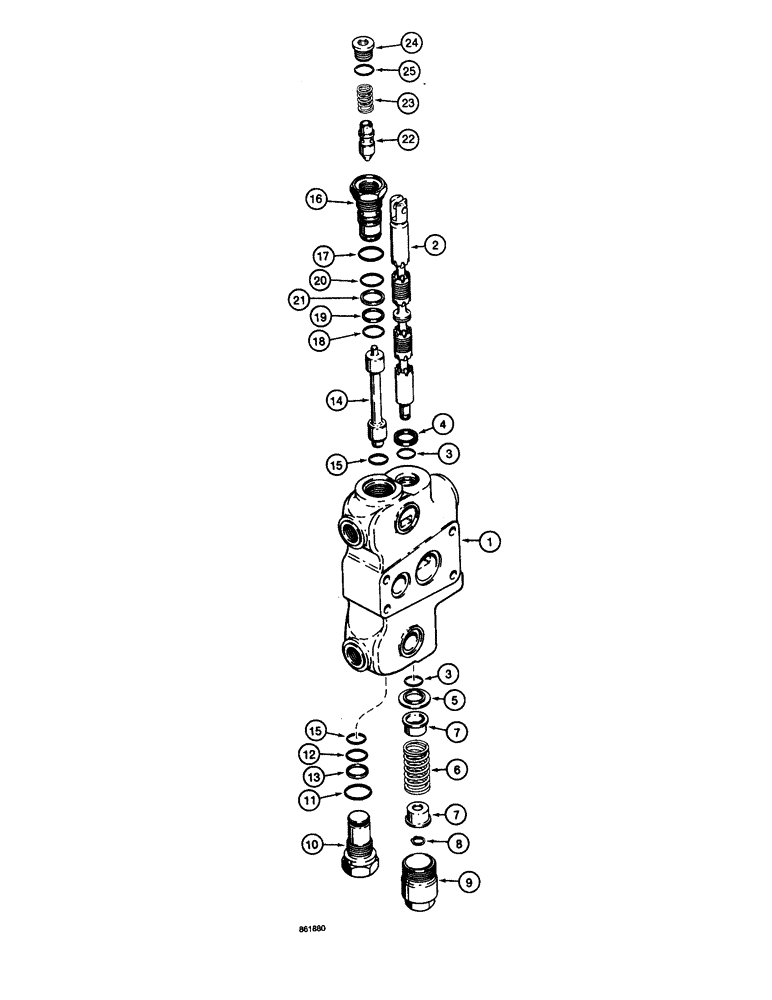 Схема запчастей Case 590 - (8-082) - BACKHOE CONTROL VALVE, LEFT-HAND AND RIGHT-HAND STABILIZER SECTIONS (08) - HYDRAULICS