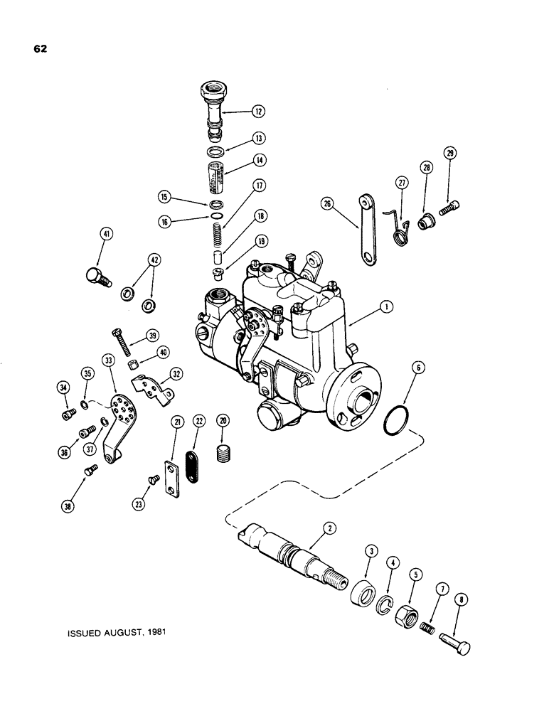 Схема запчастей Case 480C - (062) - INJECTION PUMPS, 188 DIESEL ENGINE (10) - ENGINE