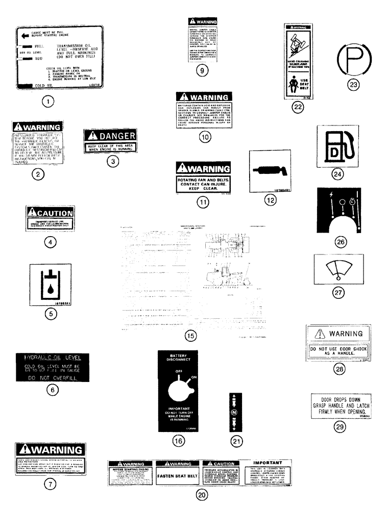 Схема запчастей Case 921B - (9-084) - DECALS (09) - CHASSIS/ATTACHMENTS