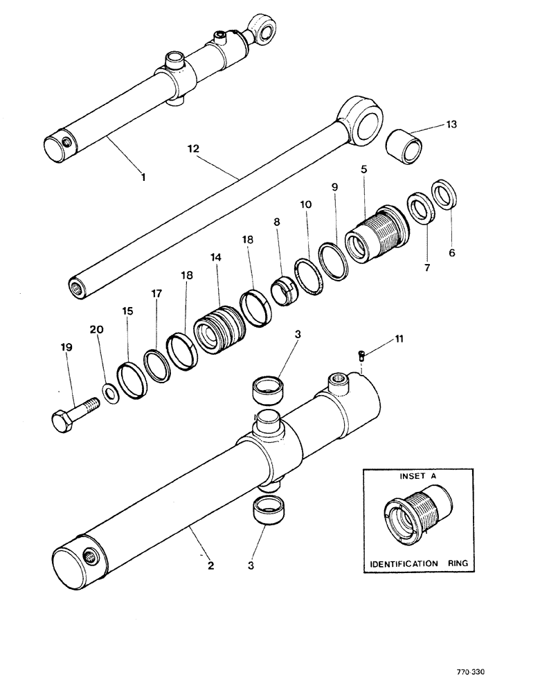 Схема запчастей Case 580F - (164) - LOADER, TILT CYLINDER (35) - HYDRAULIC SYSTEMS