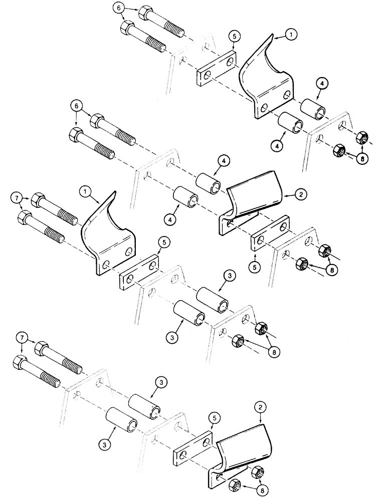 Схема запчастей Case 460 - (9-64) - STANDARD DIGGING TEETH, USED WITH 50,000 POUND CHAINLINE (09) - CHASSIS/ATTACHMENTS