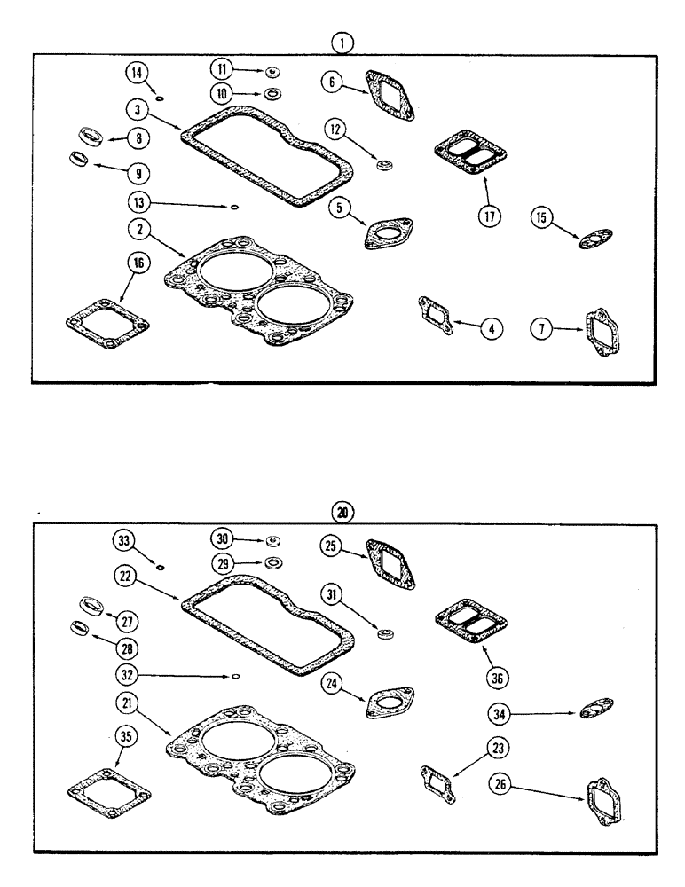 Схема запчастей Case 475 - (034) - ENG. GASKET KITS, 336BD DIESEL ENGINE, VALVE GRIND KIT USED W/5.189"TO 5.194"FIRE DAM DRAMETER SLEVE (10) - ENGINE