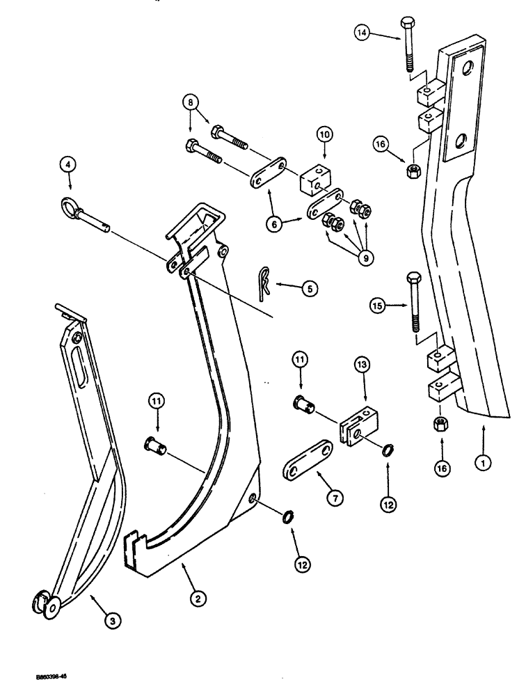 Схема запчастей Case CASE - (9-48) - PLOW BLADES AND CHUTES, BENT BLADE - 1" X 18" X 3/4" CLEARANCE (09) - CHASSIS