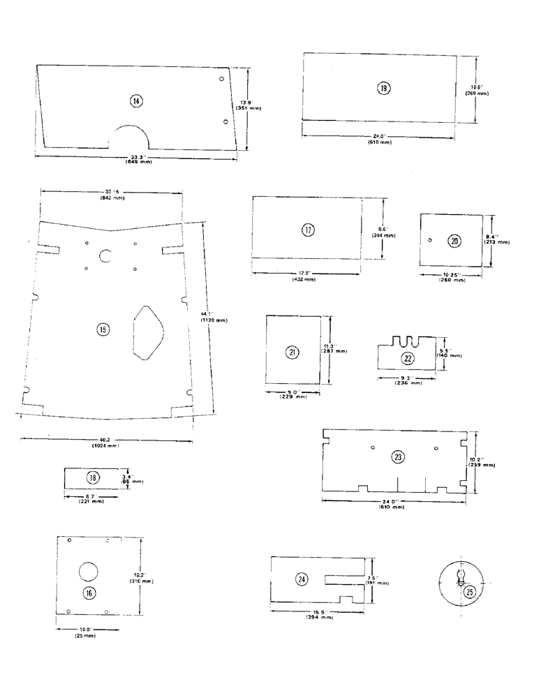 Схема запчастей Case 475 - (294) - NOISE REDUCTION PADS (90) - PLATFORM, CAB, BODYWORK AND DECALS