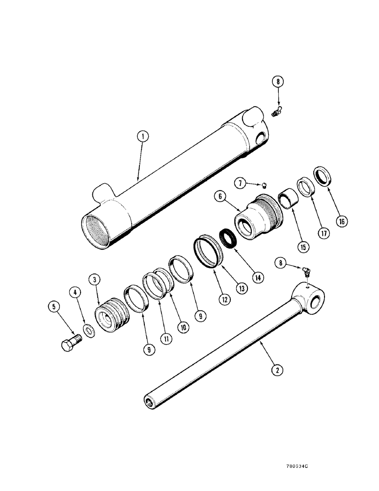 Схема запчастей Case FH4 - (3-28) - BACKHOE BOOM, DIPPER, BUCKET, STABILIZER CYLINDER ASSEMBLY (84) - BOOMS, DIPPERS & BUCKETS