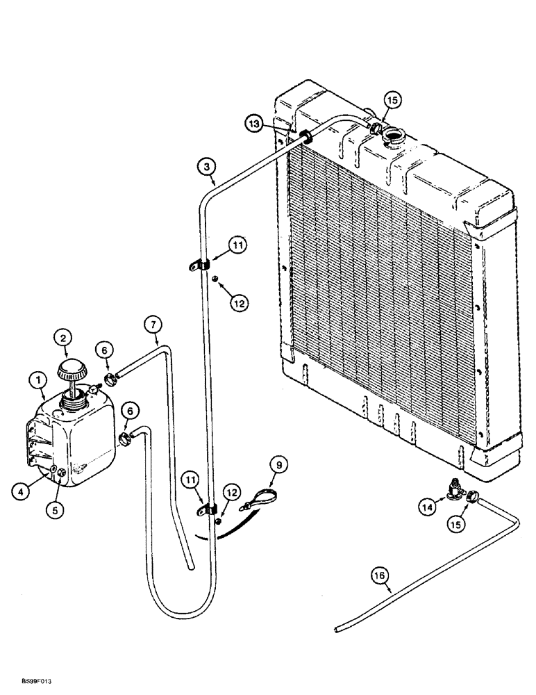 Схема запчастей Case 621B - (2-08) - COOLANT RECOVERY SYSTEM (02) - ENGINE