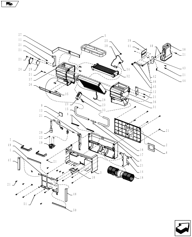 Схема запчастей Case CX55BMSR - (01-081[03]) - AIR CONDITIONER (50) - CAB CLIMATE CONTROL