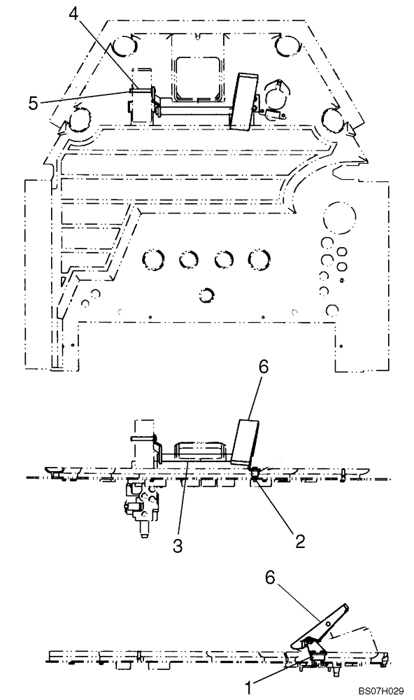 Схема запчастей Case 621E - (07-02) - BRAKE PEDALS (07) - BRAKES
