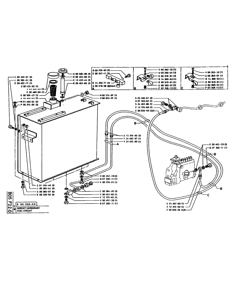 Схема запчастей Case 160CK - (039) - FUEL CIRCUIT (02) - FUEL SYSTEM