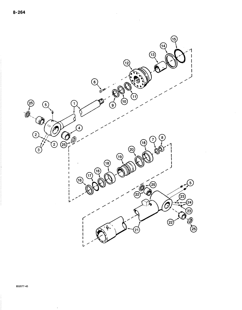 Схема запчастей Case 1080B - (8-264) - TOOL CYLINDER (08) - HYDRAULICS
