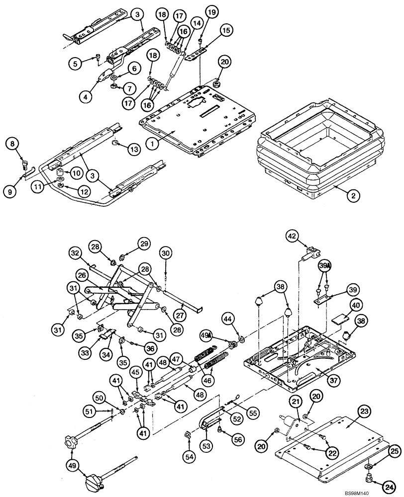 Схема запчастей Case 521D - (09-31) - SEAT ASSY, MECHANICAL SUSPENSION (09) - CHASSIS