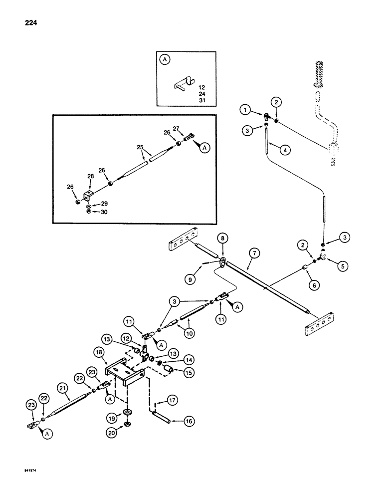 Схема запчастей Case 880D - (224) - CONTROLS, LEVELER LINKAGE (05) - UPPERSTRUCTURE CHASSIS