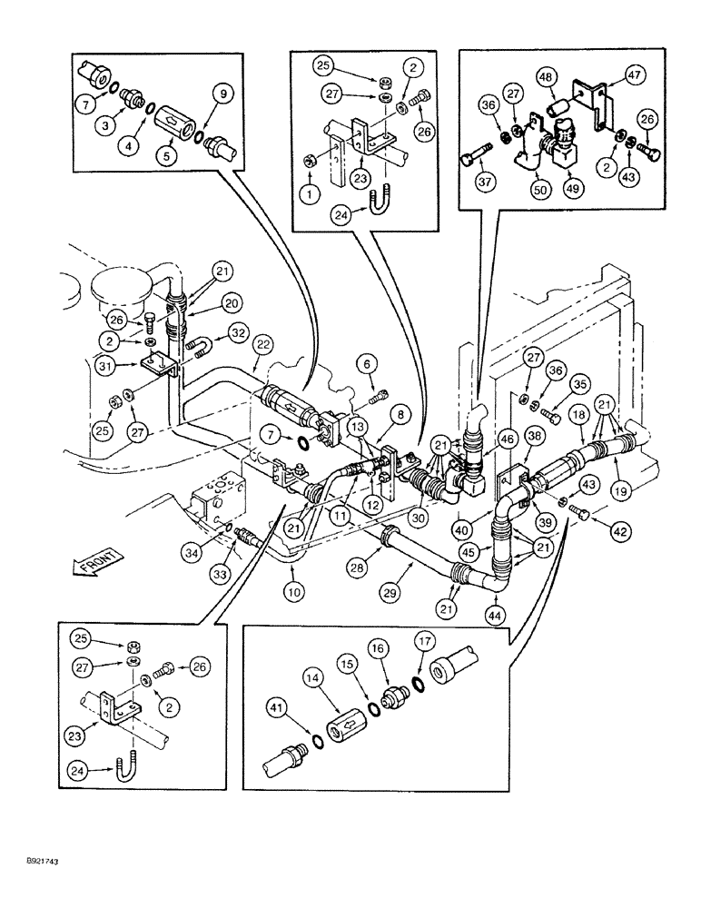 Схема запчастей Case 9030 - (8-12) - BASIC HYDRAULIC CIRCUIT, COOLING SYSTEM (08) - HYDRAULICS