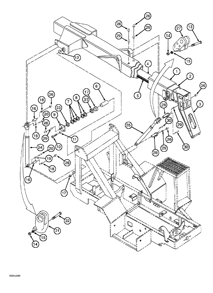 Схема запчастей Case 689G - (09-14) - BOOM ASSEMBLY AND CYLINDERS (09) - CHASSIS