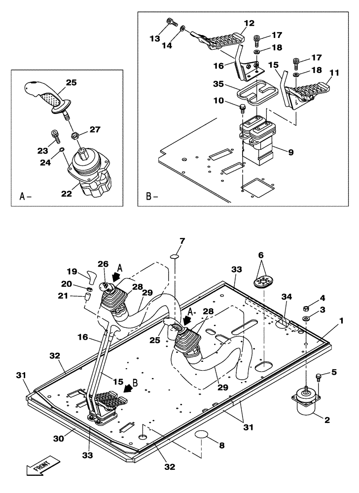 Схема запчастей Case CX350C - (09-007[00]) - OPERATORS COMPARTMENT - LEVER, CONTROL (09) - CHASSIS/ATTACHMENTS