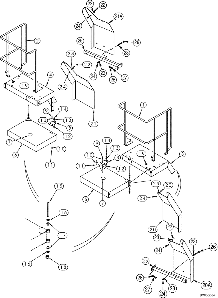 Схема запчастей Case 921C - (09-21C) - FENDERS, REAR - MUD (09) - CHASSIS